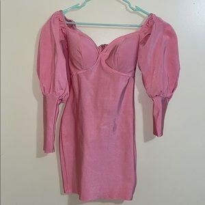 Misguided Pink Bandage Dress
